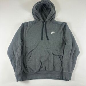 Nike Men's Gray Hoodie Size Medium Sweatshirt Pullover‎ Hooded Fleece Lined
